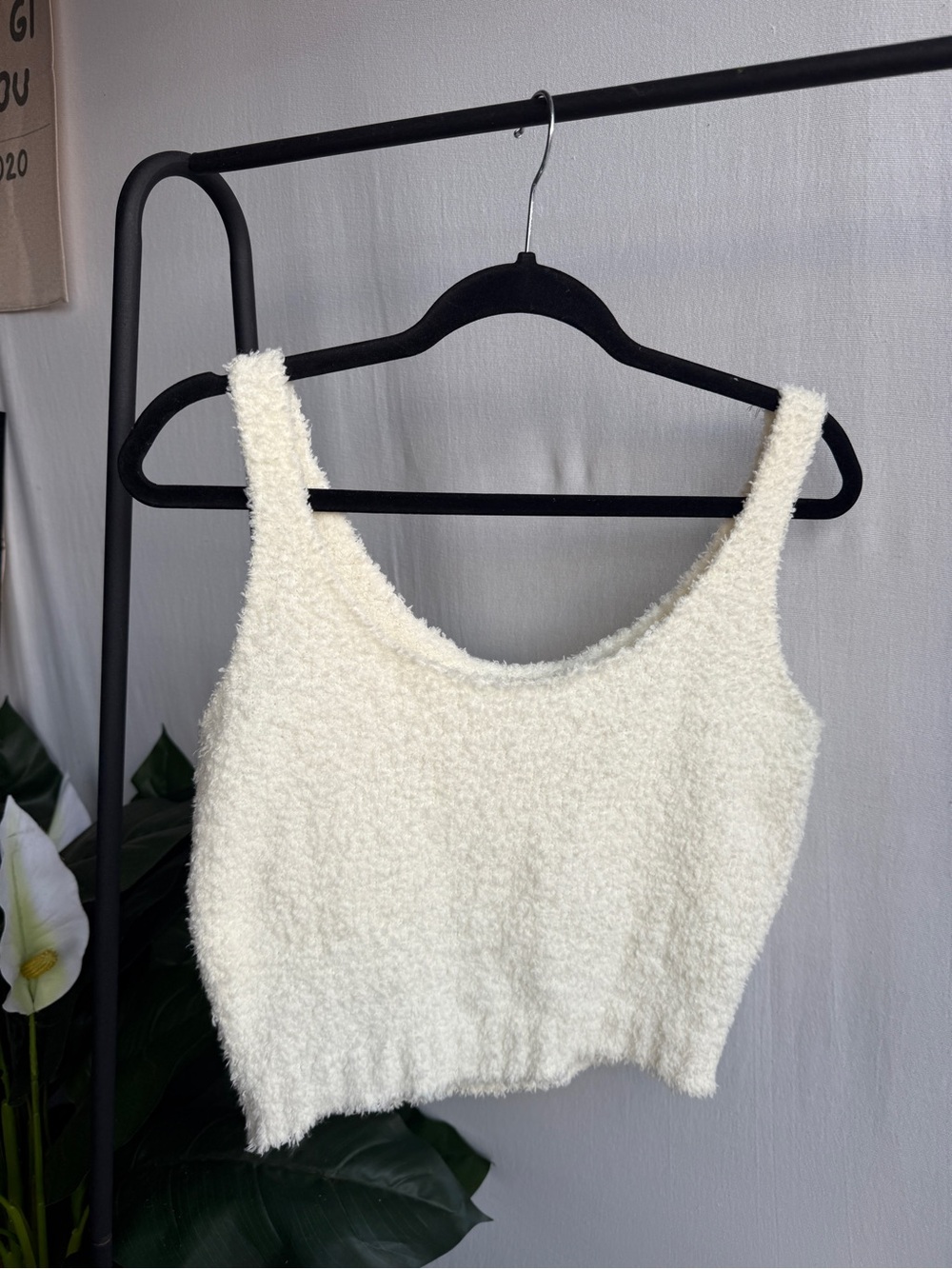 Skims Cream Fuzzy Tank / Size L/XL